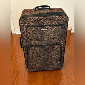 Leopard Print Suitcase Travel Bag